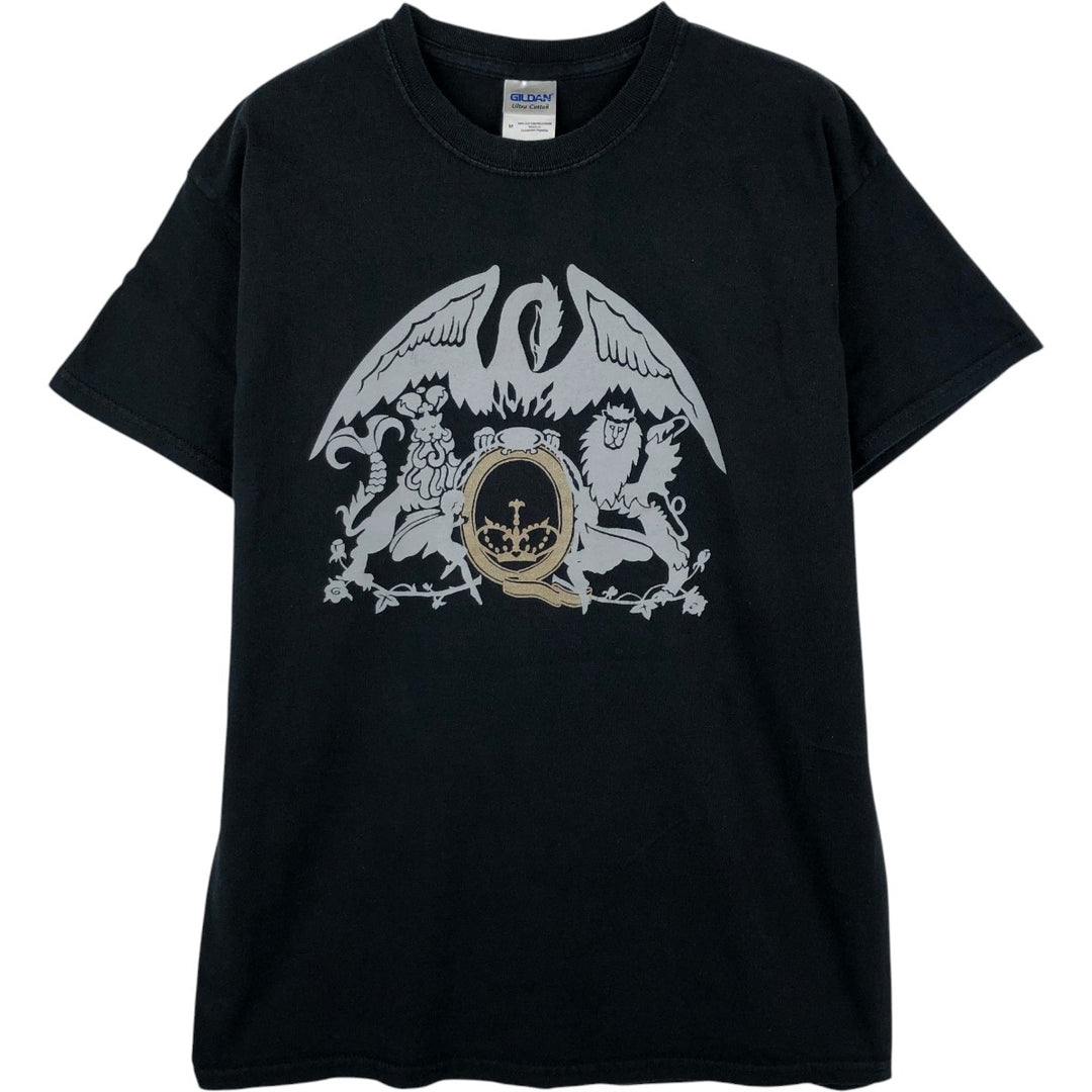 Gildan GILDAN QUEEN Band T-shirt, Men's M size cotton black type Vintage Second Hand