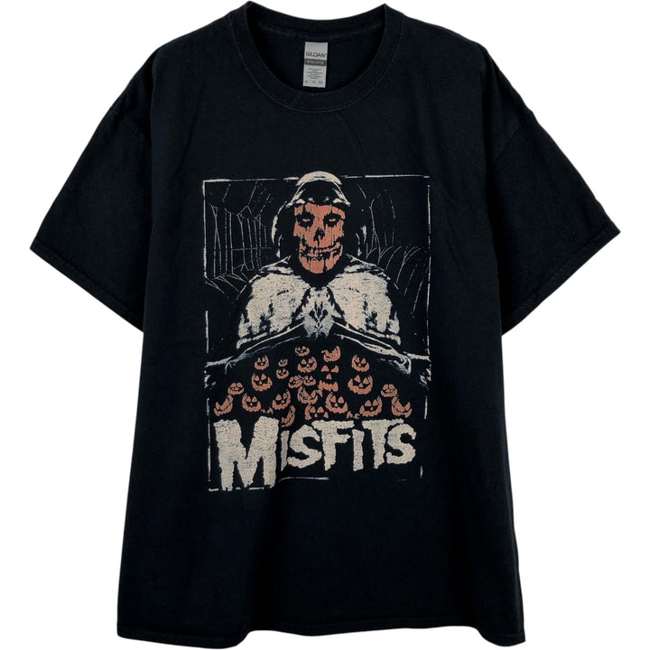 Gildan Misfits Skull Pattern Band T-shirt, Men's XL size cotton black type Vintage Second Hand