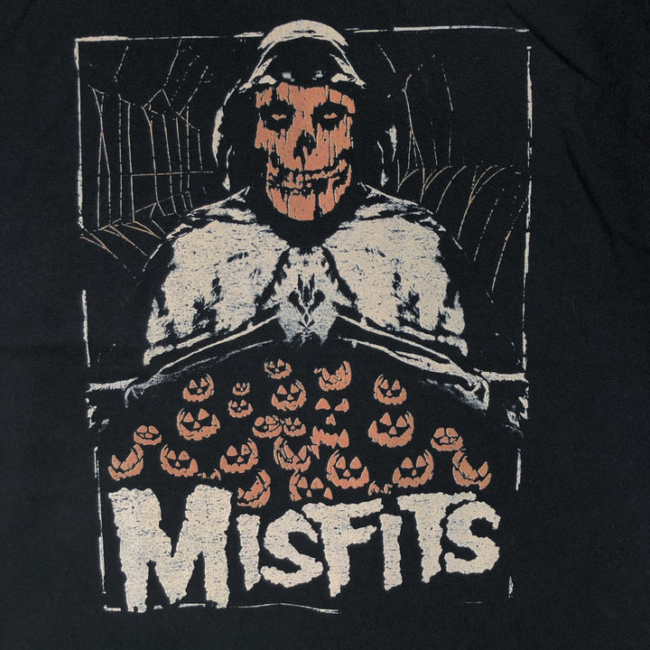 Gildan Misfits Skull Pattern Band T-shirt, Men's XL size cotton black type Vintage Second Hand