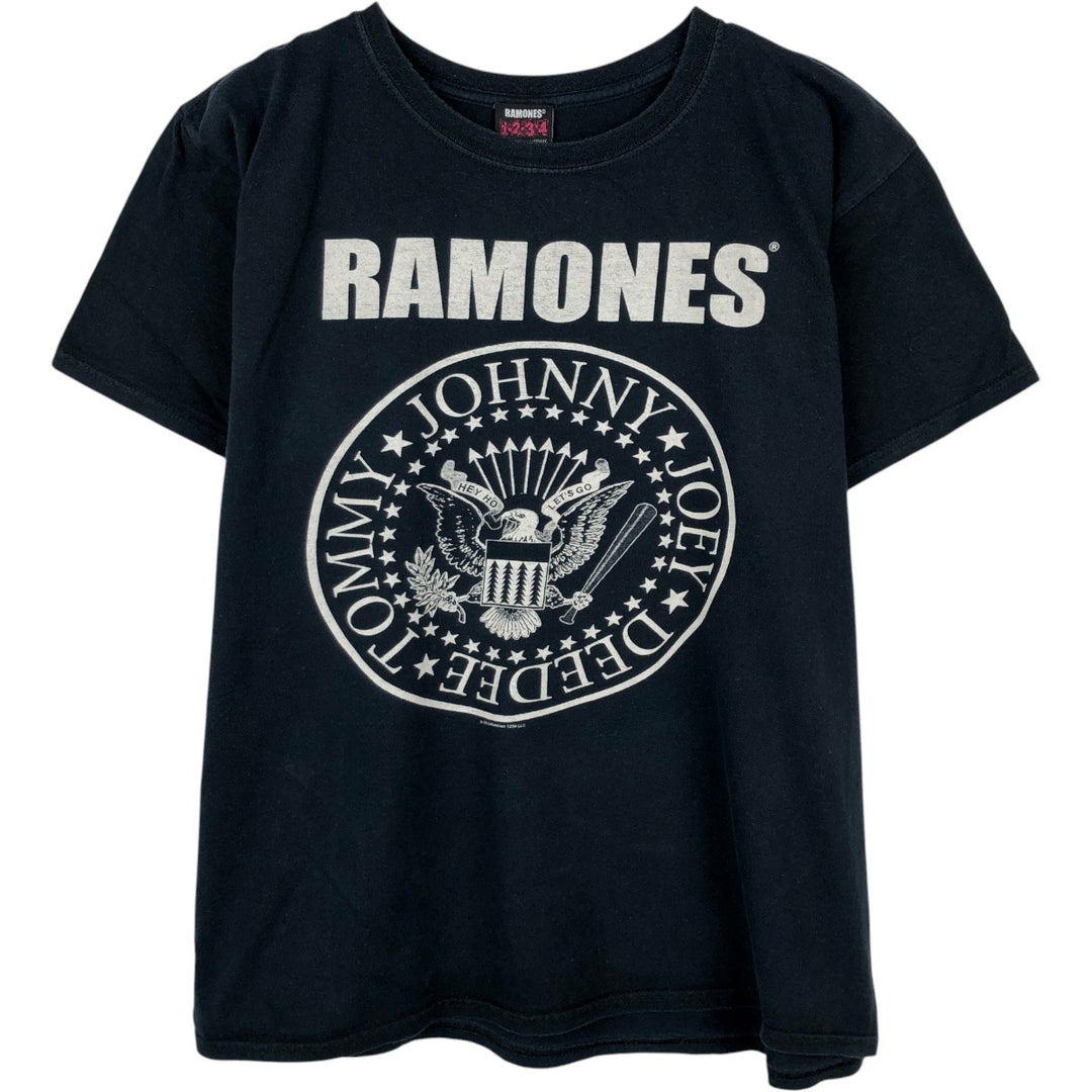 RAMONES Band T-shirt, Men's L size cotton black type Vintage Second Hand