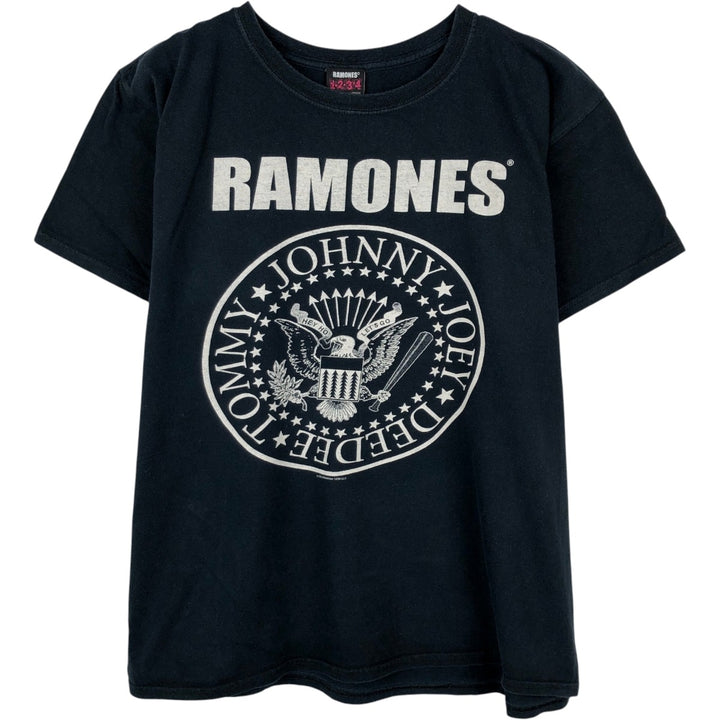 RAMONES Band T-shirt, Men's L size cotton black type Vintage Second Hand