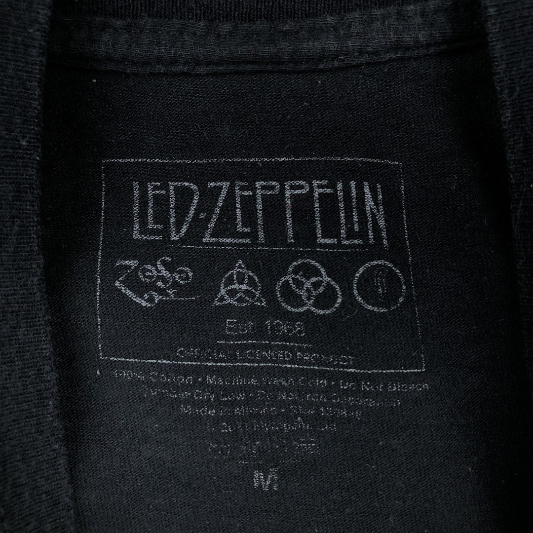 Led Zeppelin Band T-shirt, Band T, Men's M size cotton black type Vintage Second Hand