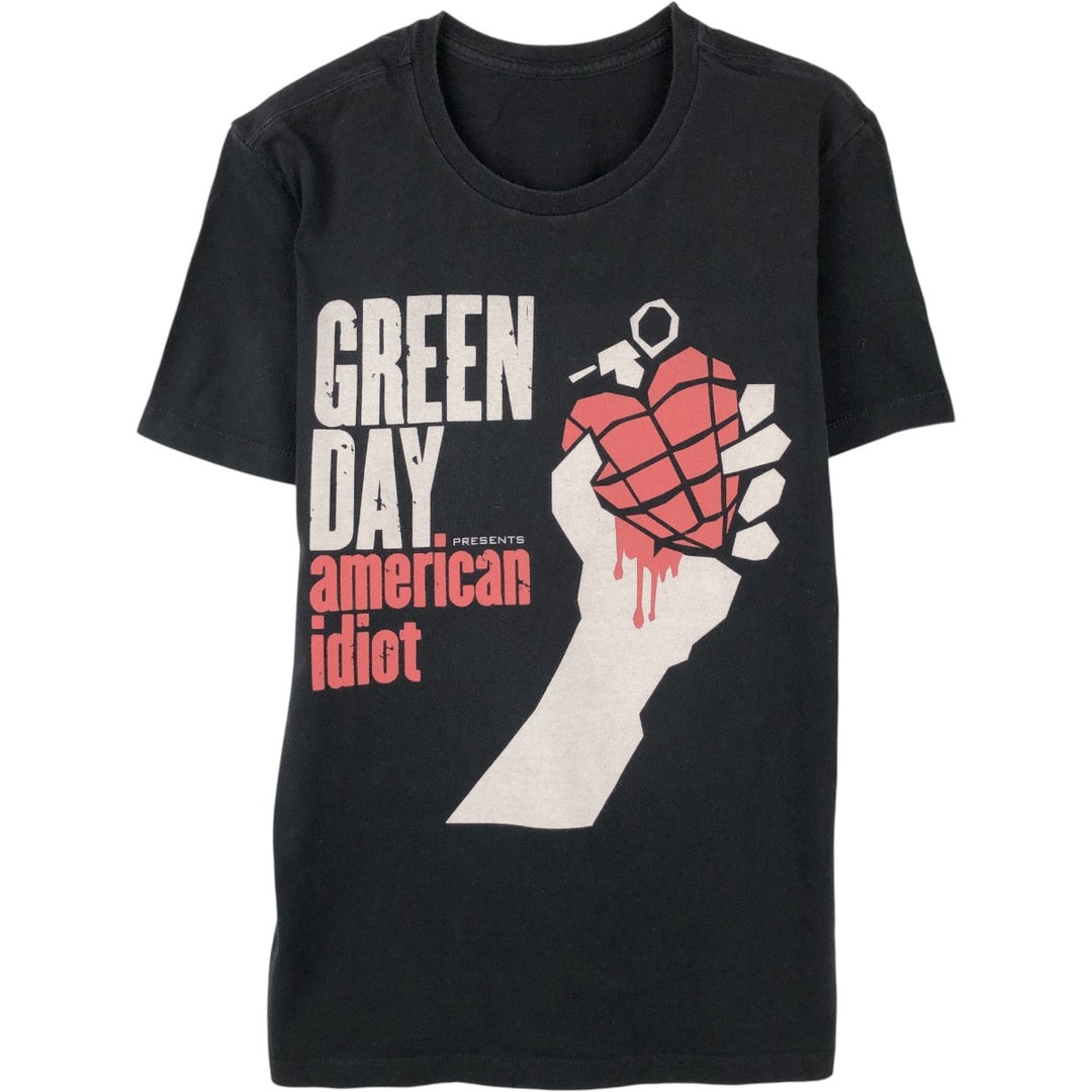 GREEN DAY Green Day Band T-shirt Band T Men's S size unclear black type Vintage Second Hand