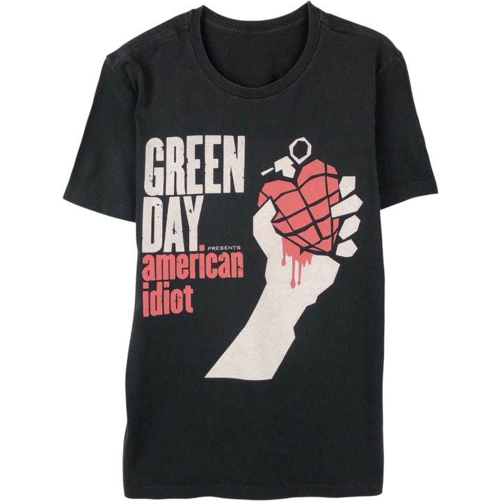 GREEN DAY Green Day Band T-shirt Band T Men's S size unclear black type Vintage Second Hand
