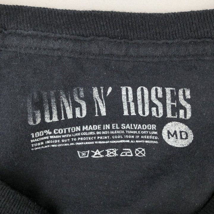 GUNS N' ROSES Guns N' Roses Band T-shirt Band Tee Men's M size cotton black type Vintage Second Hand
