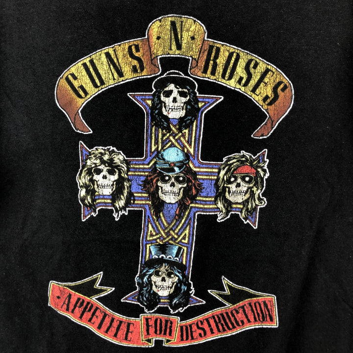 GUNS N' ROSES Guns N' Roses Band T-shirt Band Tee Men's M size cotton black type Vintage Second Hand