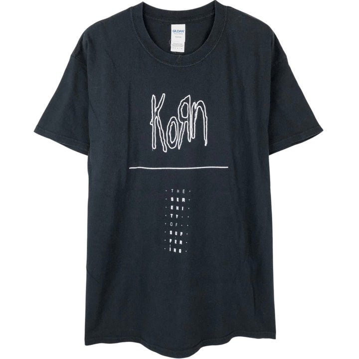 Gildan KORN Band T-shirt, Men's Size L (approx.) cotton black type Vintage Second Hand