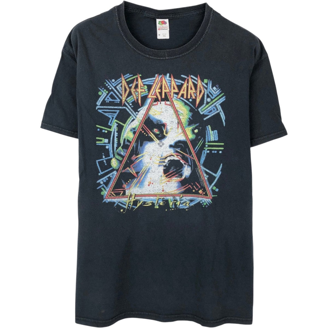 Fruit of the Loom Def Leppard Band T-shirt, Men's M size cotton black type Vintage Second Hand