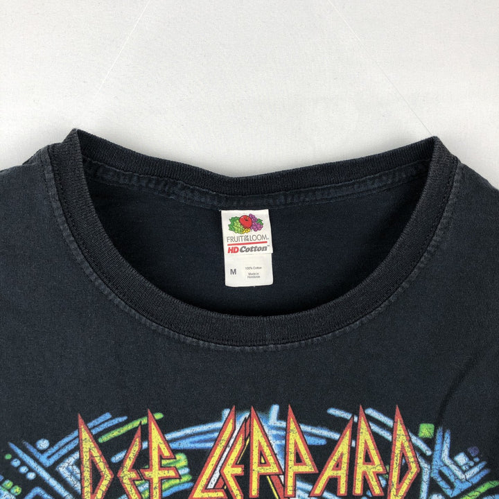 Fruit of the Loom Def Leppard Band T-shirt, Men's M size cotton black type Vintage Second Hand