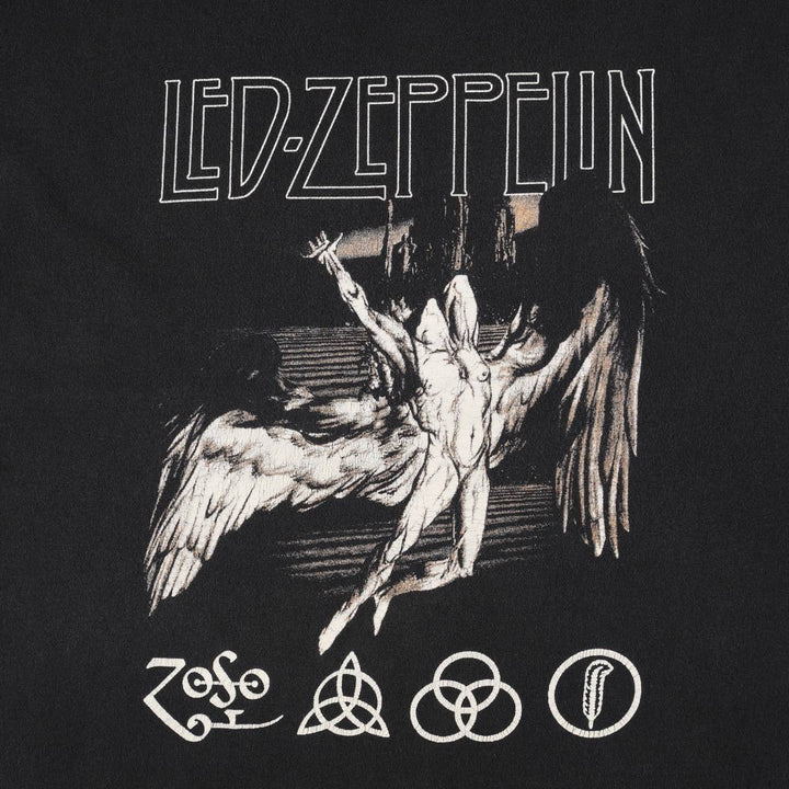 ALSTYLE Led Zeppelin Band T-Shirt (Men's Size L) cotton black type Vintage Second Hand