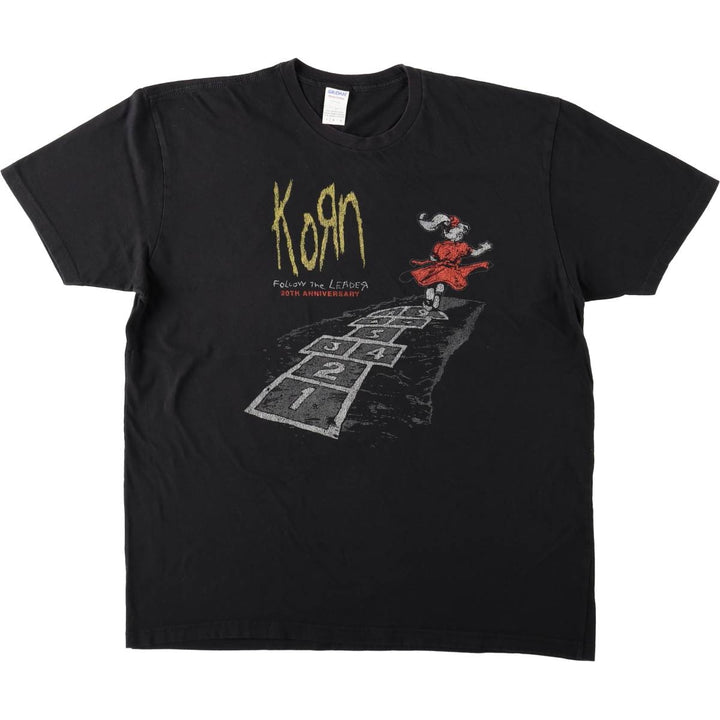 Gildan KORN Band T-shirt, Men's Size L (approx.) cotton black type Vintage Second Hand
