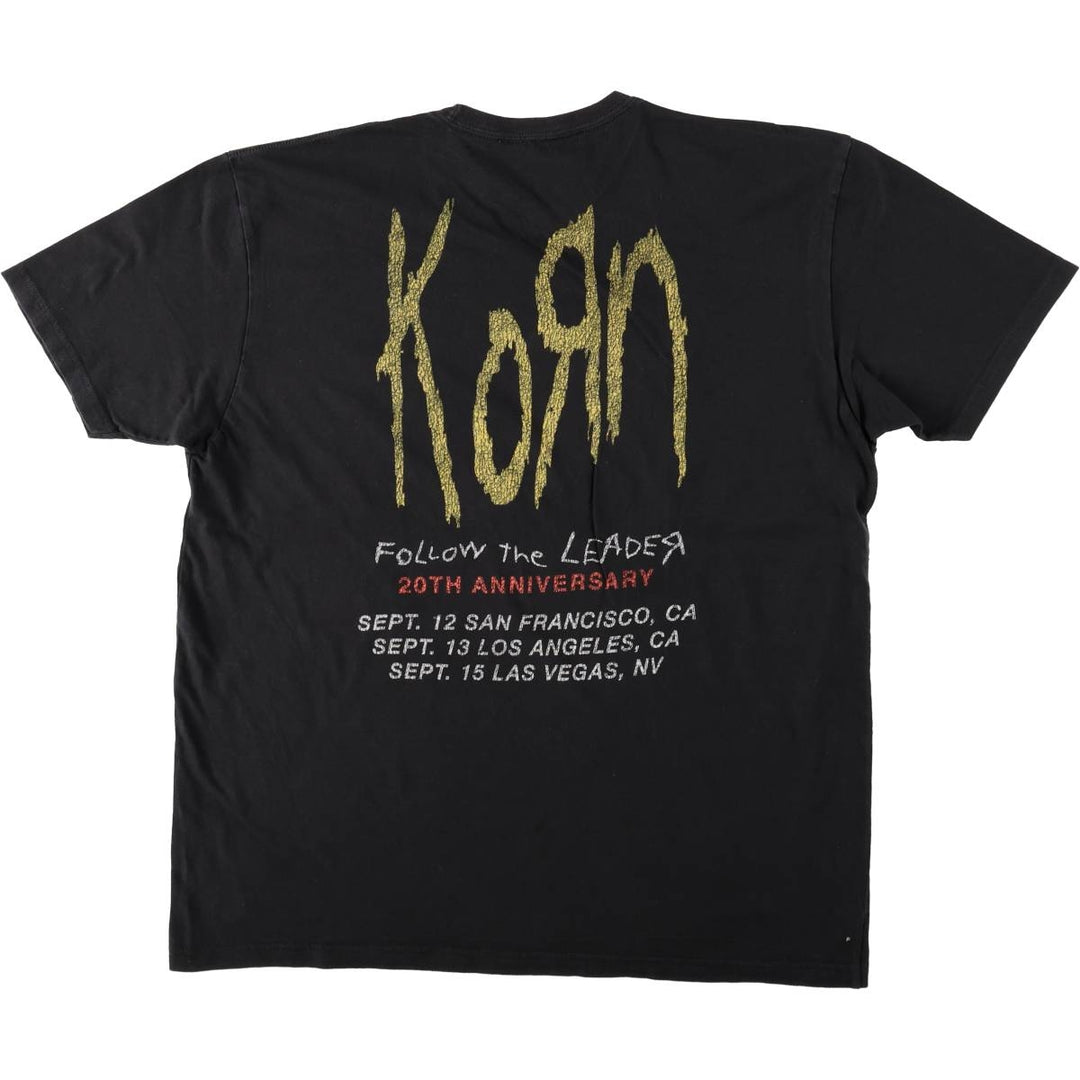 Gildan KORN Band T-shirt, Men's Size L (approx.) cotton black type Vintage Second Hand