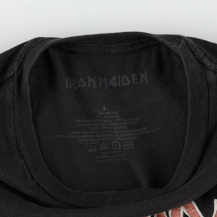IRON MAIDEN Iron Maiden Band T-shirt Band T Men's L size cotton black type Vintage Second Hand