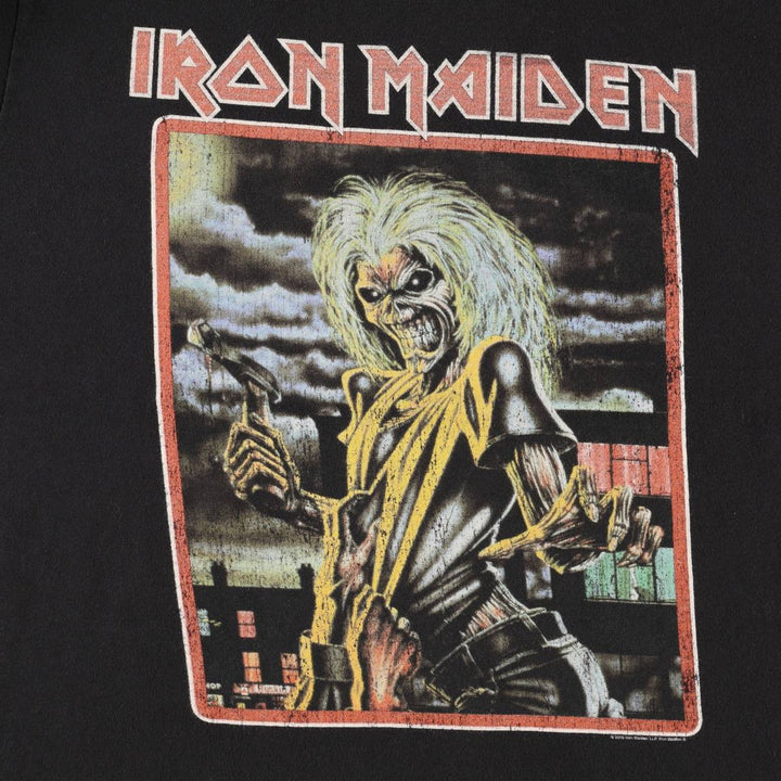 IRON MAIDEN Iron Maiden Band T-shirt Band T Men's L size cotton black type Vintage Second Hand