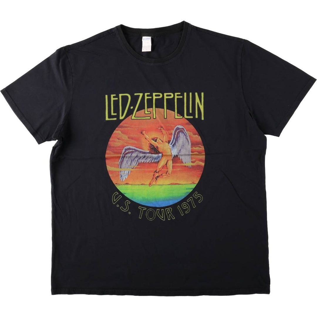 Gildan Led Zeppelin Band T-Shirt (Men's Size M) cotton black type Vintage Second Hand