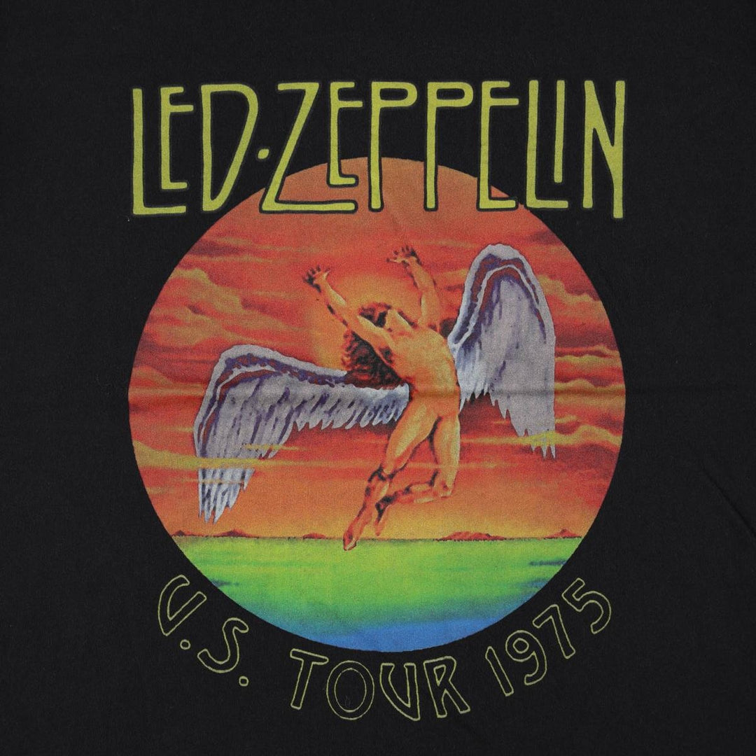 Gildan Led Zeppelin Band T-Shirt (Men's Size M) cotton black type Vintage Second Hand