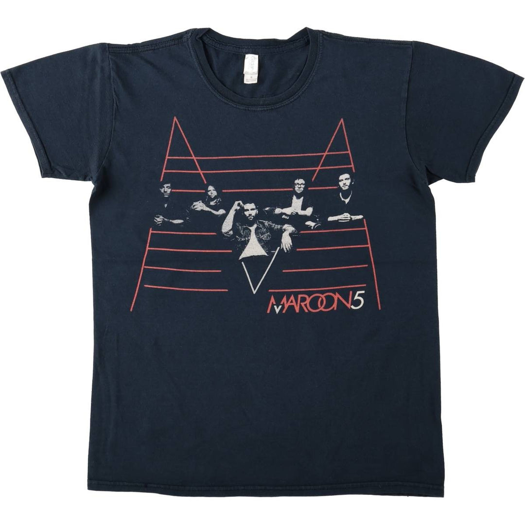 Gildan x Maroon 5 band t-shirt, men's size S (approx.) cotton black type Vintage Second Hand