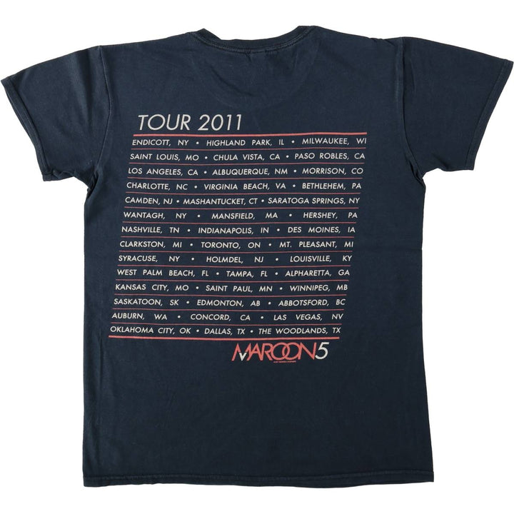 Gildan x Maroon 5 band t-shirt, men's size S (approx.) cotton black type Vintage Second Hand
