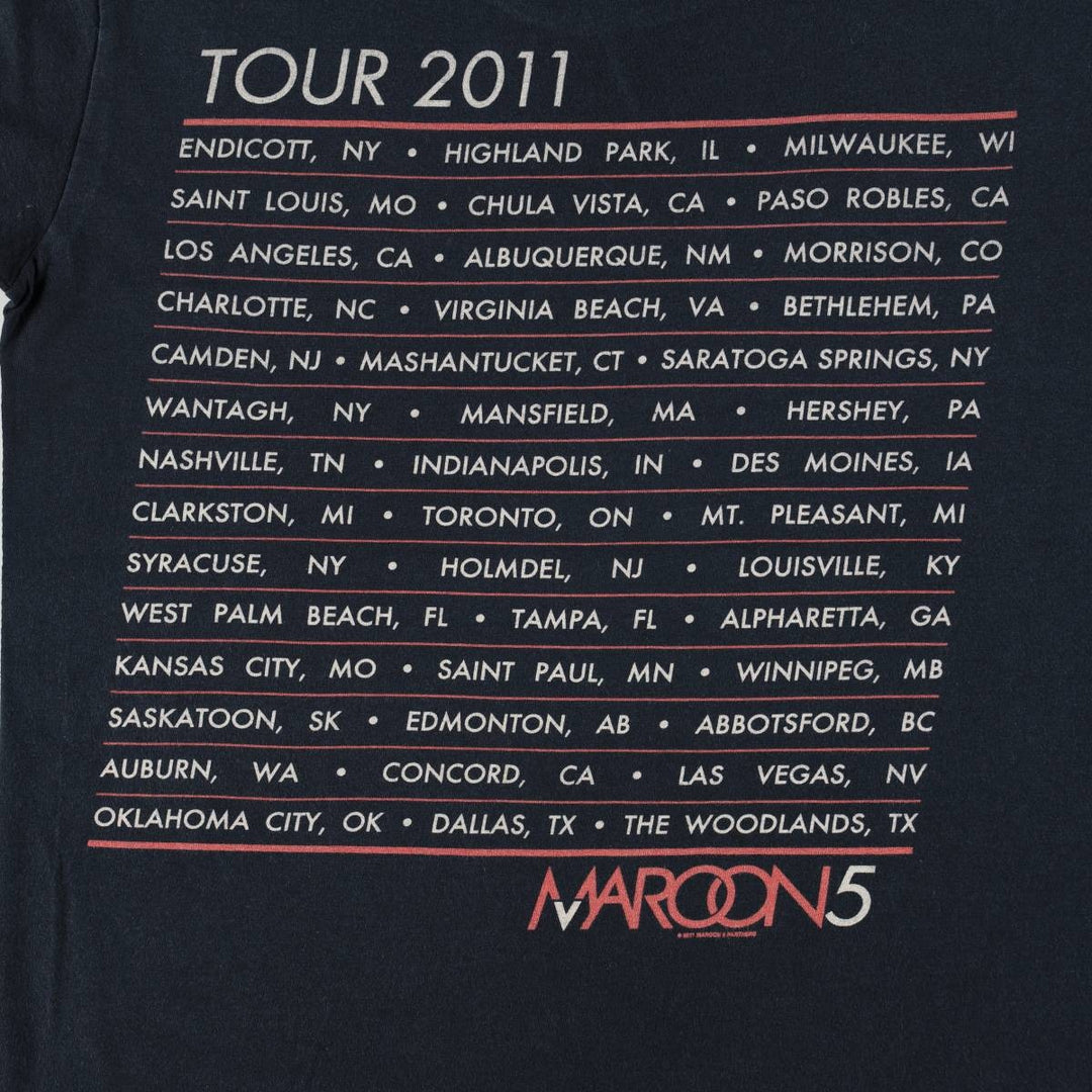 Gildan x Maroon 5 band t-shirt, men's size S (approx.) cotton black type Vintage Second Hand