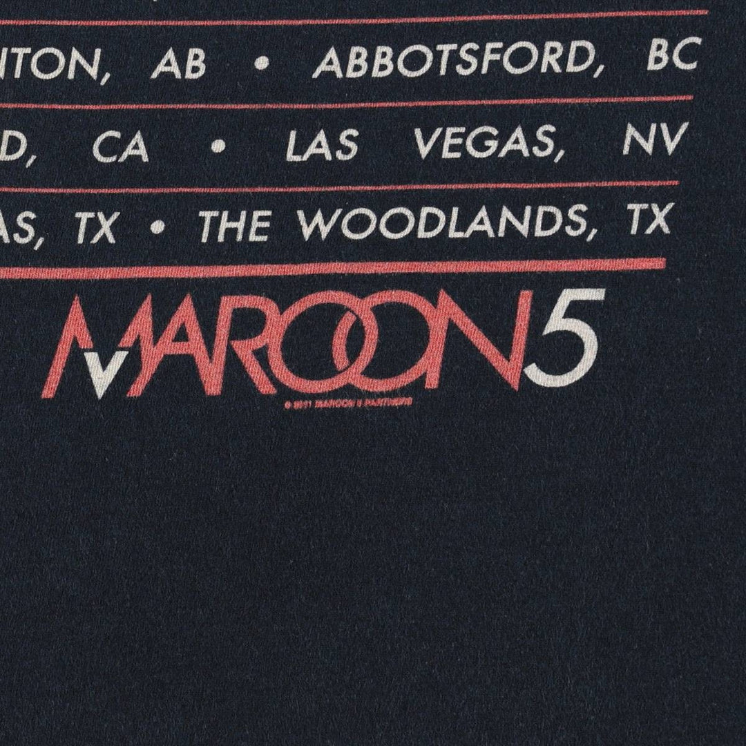 Gildan x Maroon 5 band t-shirt, men's size S (approx.) cotton black type Vintage Second Hand