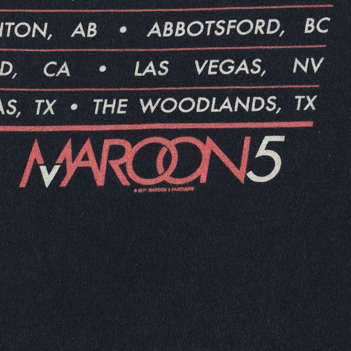 Gildan x Maroon 5 band t-shirt, men's size S (approx.) cotton black type Vintage Second Hand