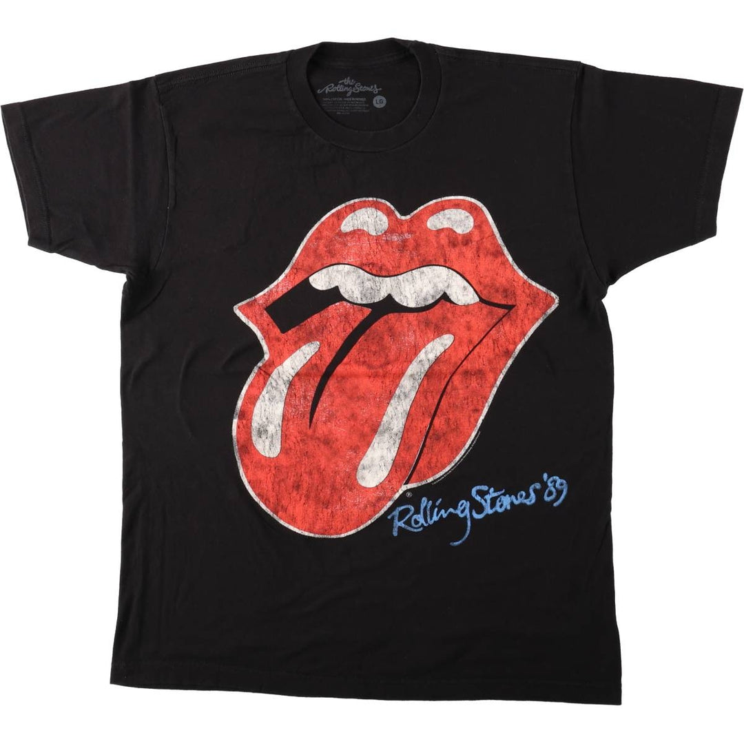 THE ROLLING STONES The Rolling Stones Band T-shirt Band T Men's L size cotton black type Vintage Second Hand