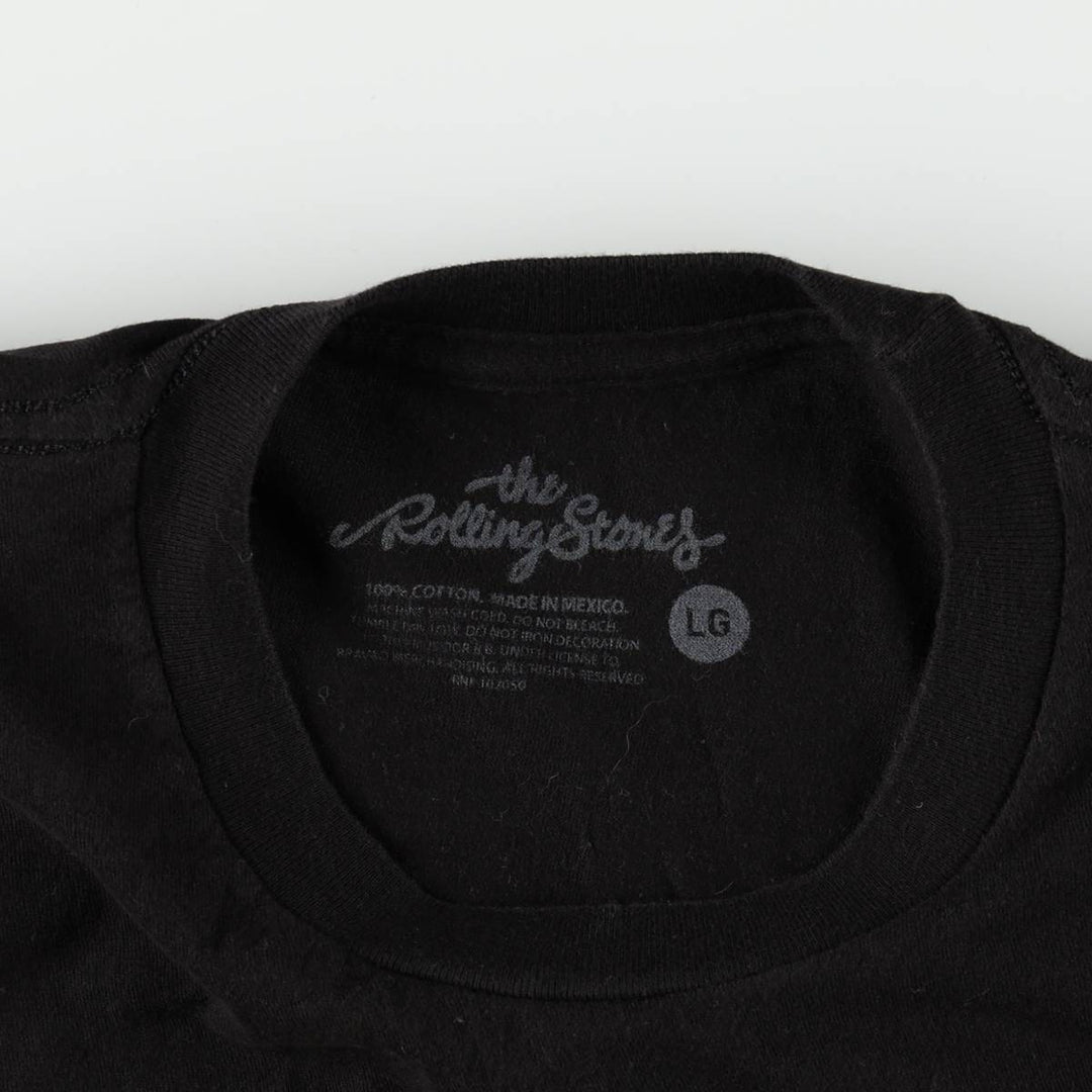 THE ROLLING STONES The Rolling Stones Band T-shirt Band T Men's L size cotton black type Vintage Second Hand