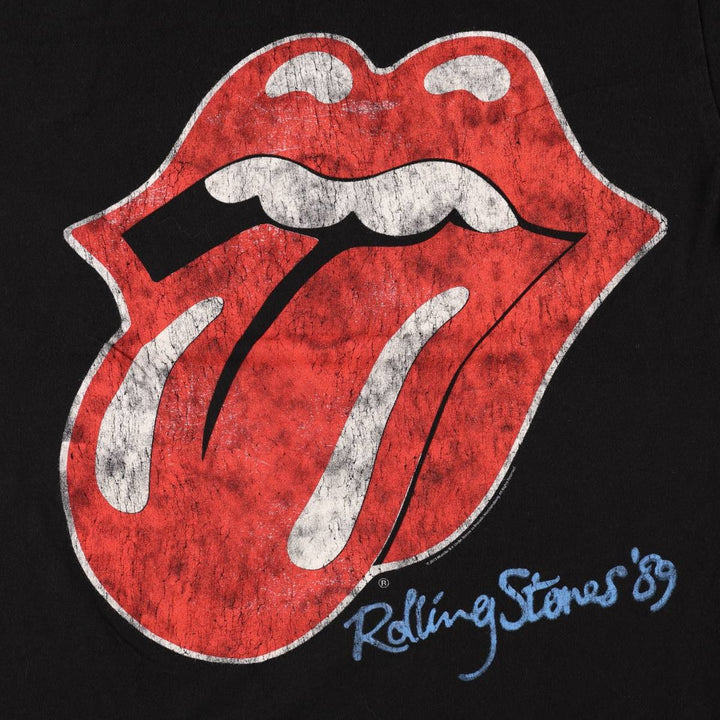 THE ROLLING STONES The Rolling Stones Band T-shirt Band T Men's L size cotton black type Vintage Second Hand