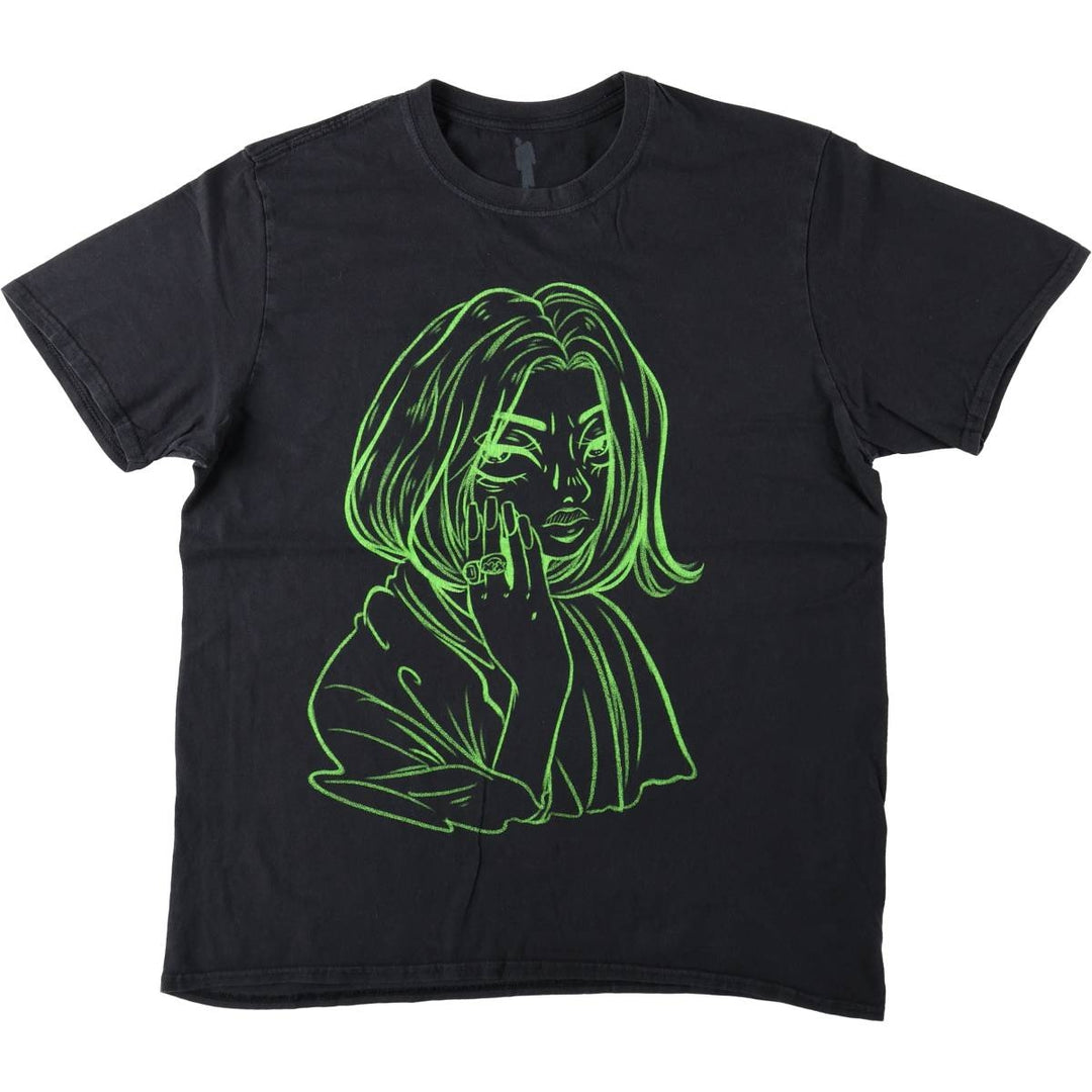 BILLIE EILISH Billie Eilish Band T-shirt Band T Men's M size cotton black type Vintage Second Hand