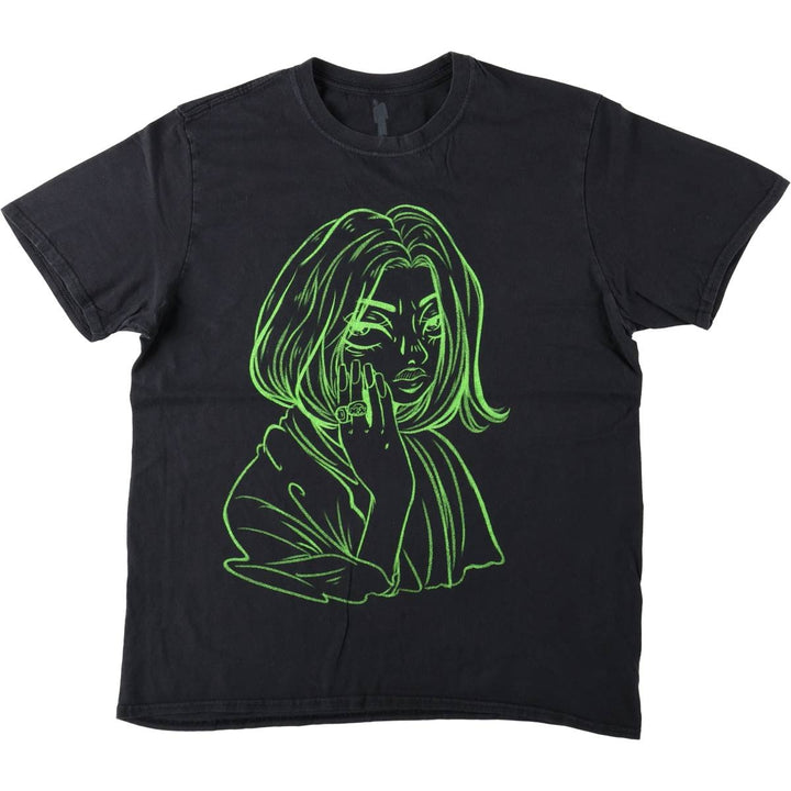 BILLIE EILISH Billie Eilish Band T-shirt Band T Men's M size cotton black type Vintage Second Hand