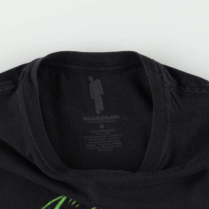 BILLIE EILISH Billie Eilish Band T-shirt Band T Men's M size cotton black type Vintage Second Hand
