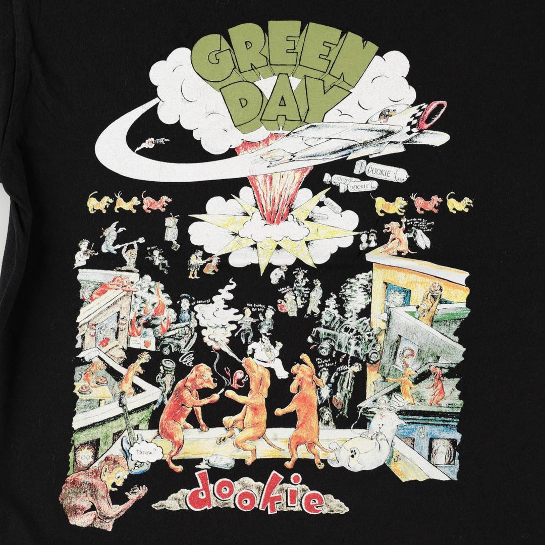 GREEN DAY Green Day Band T-shirt Band T Men's S size cotton black type Vintage Second Hand
