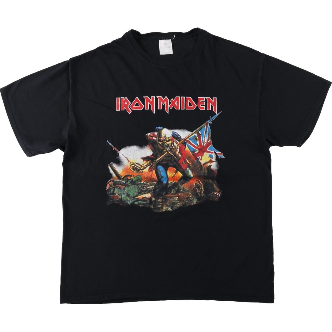 IRON MAIDEN Iron Maiden Band T-shirt Band T Men's L size cotton black type Vintage Second Hand