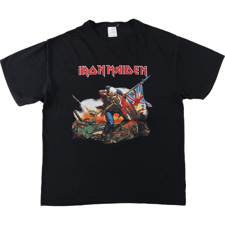 IRON MAIDEN Iron Maiden Band T-shirt Band T Men's L size cotton black type Vintage Second Hand