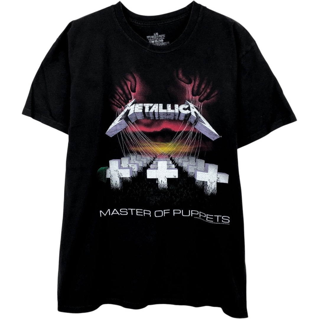 METALLICA Metallica Band T-shirt Band T Men's L size cotton black type Vintage Second Hand