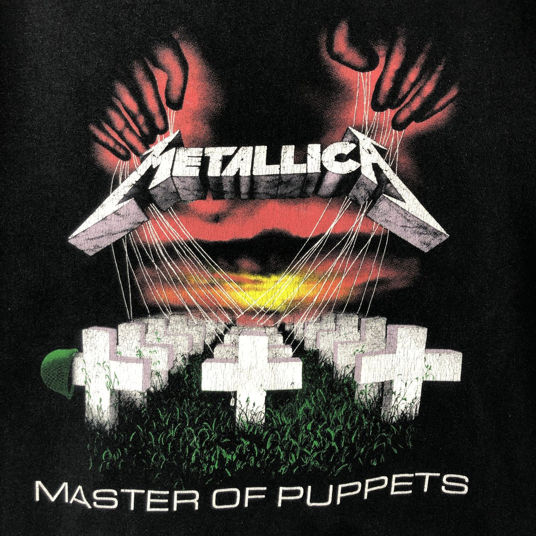 METALLICA Metallica Band T-shirt Band T Men's L size cotton black type Vintage Second Hand