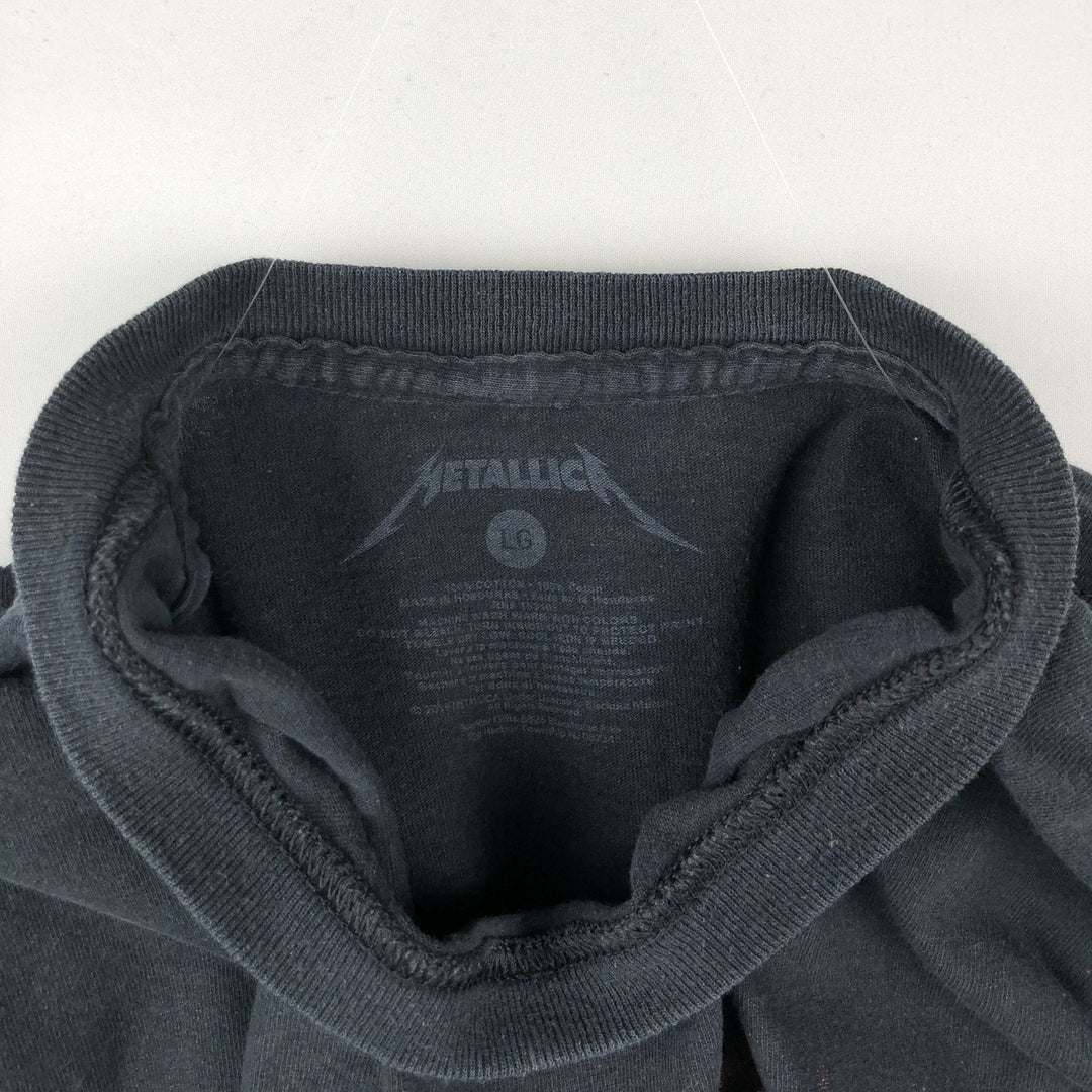 METALLICA Metallica Band T-shirt Band T Men's L size cotton black type Vintage Second Hand