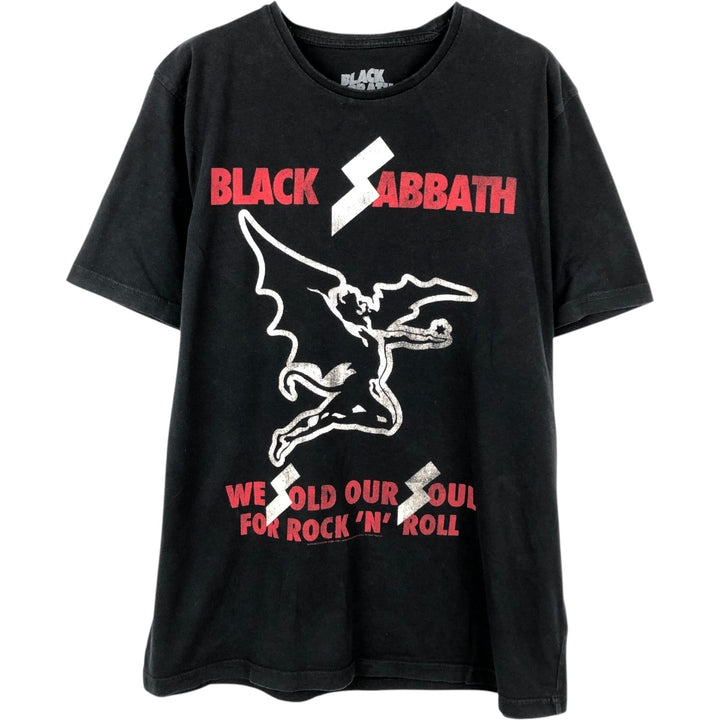 BLACK SABBATH Black Sabbath band T-shirt, band T, men's size L cotton black type Vintage Second Hand
