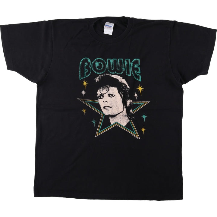 Gildan David Bowie Band T-shirt, Men's Size L (approx.) cotton black type Vintage Second Hand