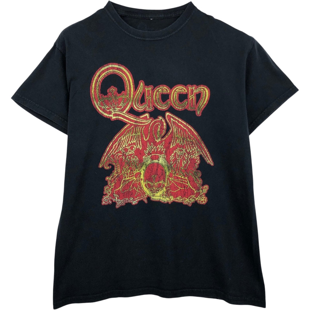 QUEEN Band T-shirt, Men's M size unclear black type Vintage Second Hand