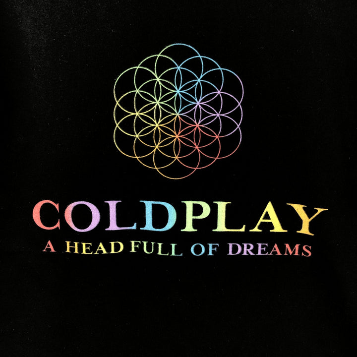 Coldplay band t-shirt, men's size S (equivalent) cotton black type Vintage Second Hand