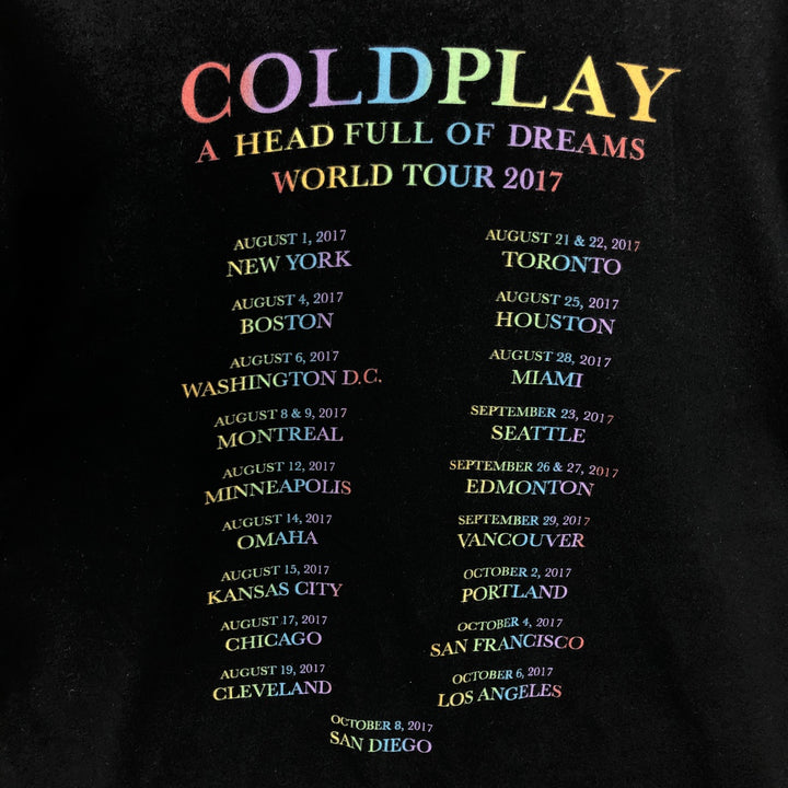 Coldplay band t-shirt, men's size S (equivalent) cotton black type Vintage Second Hand