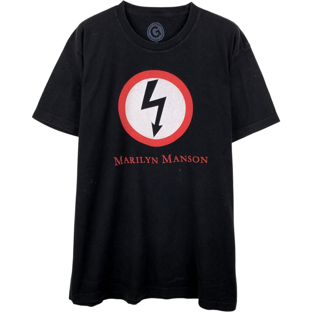 Marilyn Manson band t-shirt, men's size L. cotton black type Vintage Second Hand