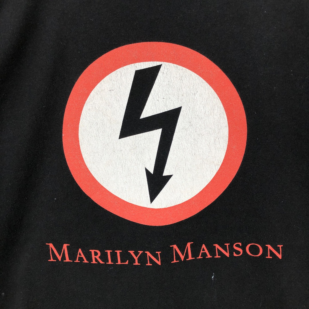 Marilyn Manson band t-shirt, men's size L. cotton black type Vintage Second Hand