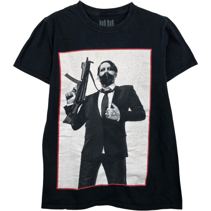 MARILYN MANSON Marilyn Manson Band T-shirt Band T Men's S size cotton black type Vintage Second Hand