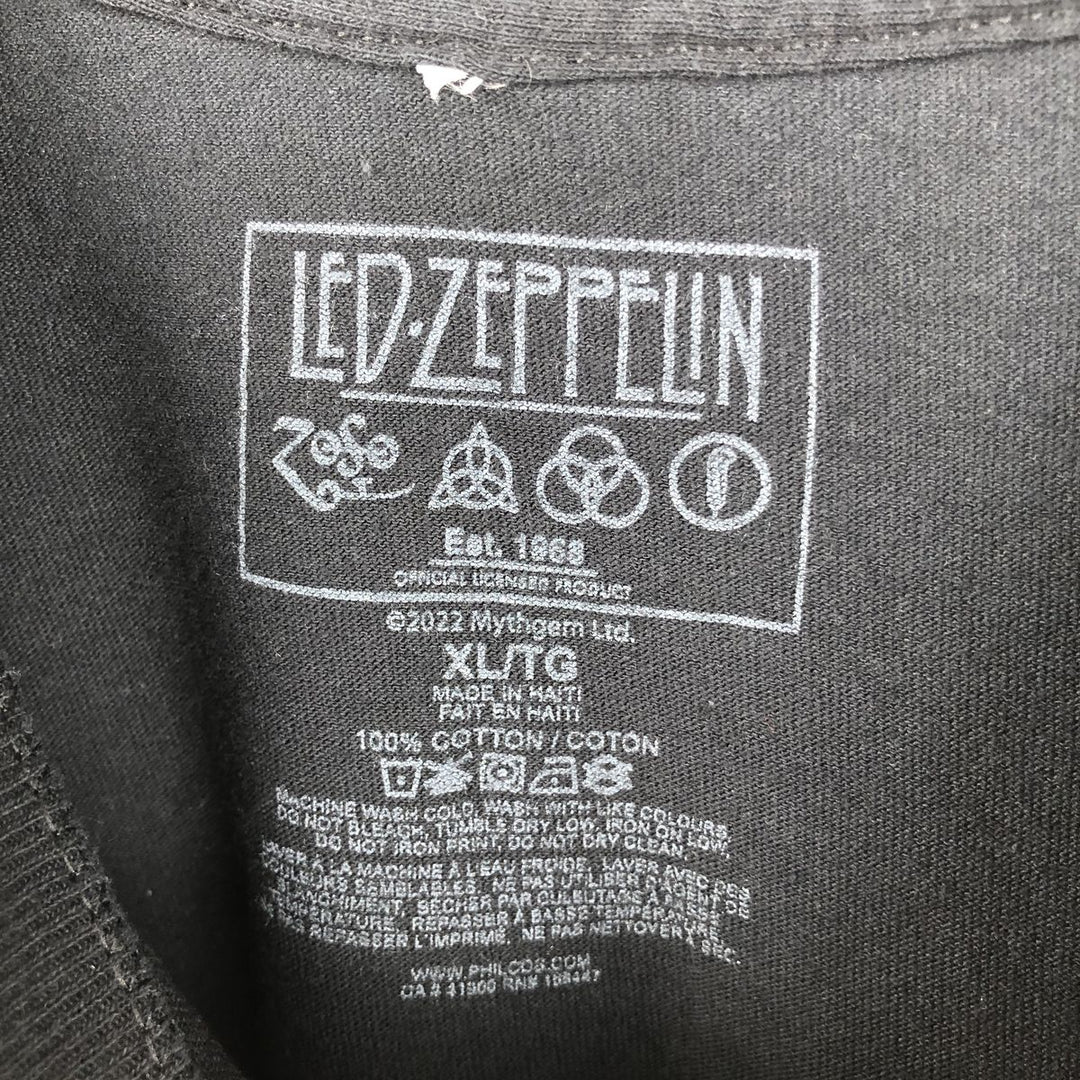 Led Zeppelin Band T-Shirt, Band T, Men's XL cotton black type Vintage Second Hand