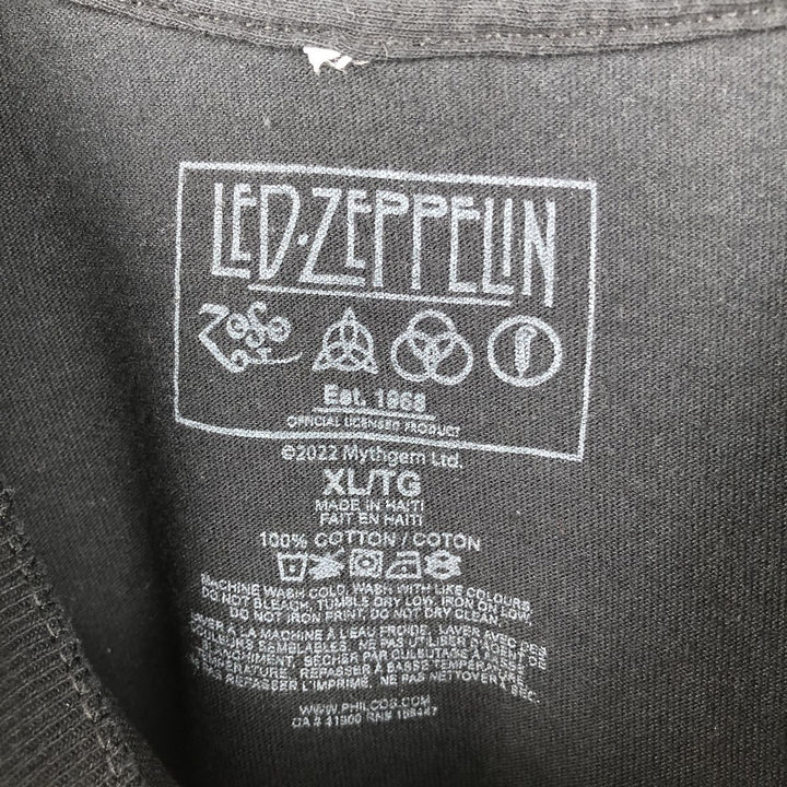 Led Zeppelin Band T-Shirt, Band T, Men's XL cotton black type Vintage Second Hand