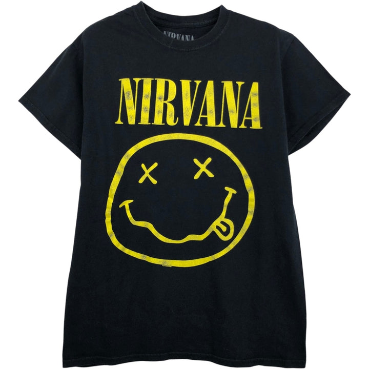 NIRVANA Nirvana Band T-shirt, Band T, Men's S size cotton black type Vintage Second Hand