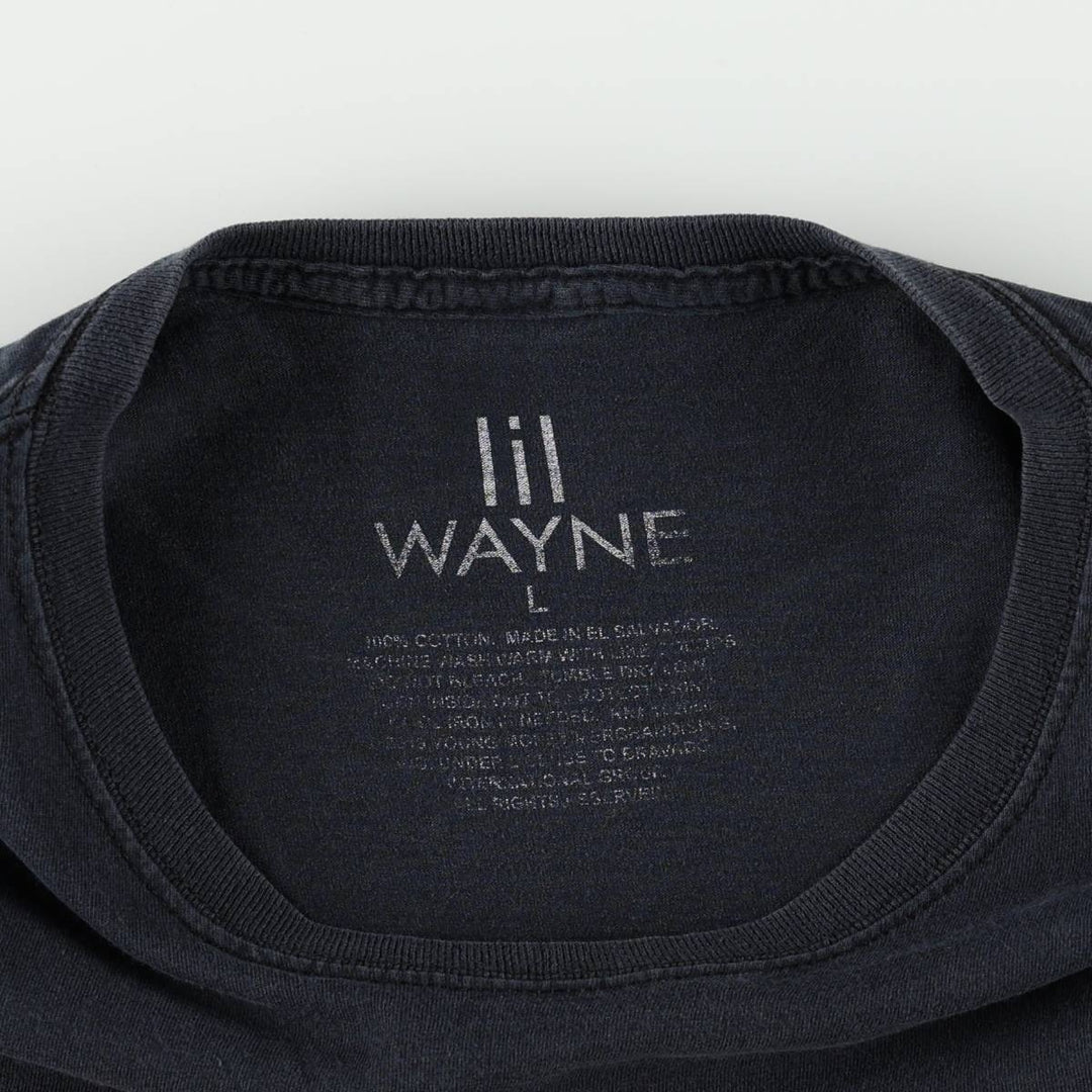 LIL WAYNE Rap T-shirt, Men's L size cotton black type Vintage Second Hand