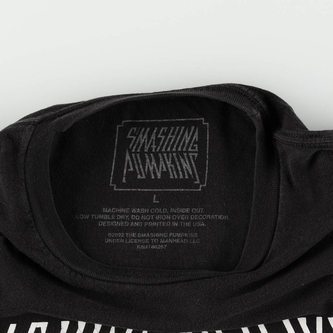 THE SMASHING PUMPKINS Smashing Pumpkins Band T-shirt Band T Men's L size unclear black type Vintage Second Hand